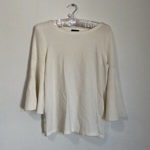 Ann Taylor Cream Long Sleeve Top